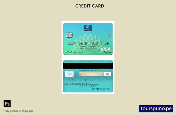 lista para imprimir plantilla de tarjeta electrónica visa del Banco del Golfo de